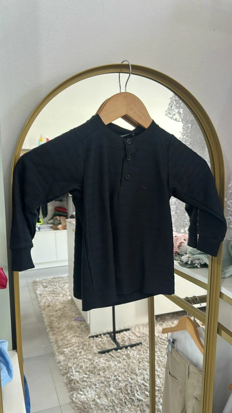 Camisa Polo de Malha Manga Longa