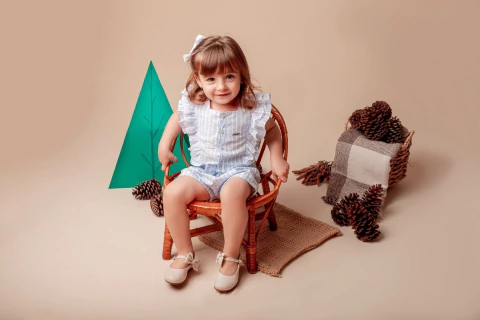 Conjunto Curto Listrado Com Babado - Menina