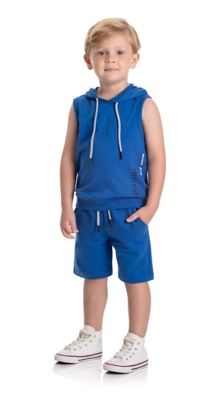 Conjunto Regata com Gorro + Short Azul