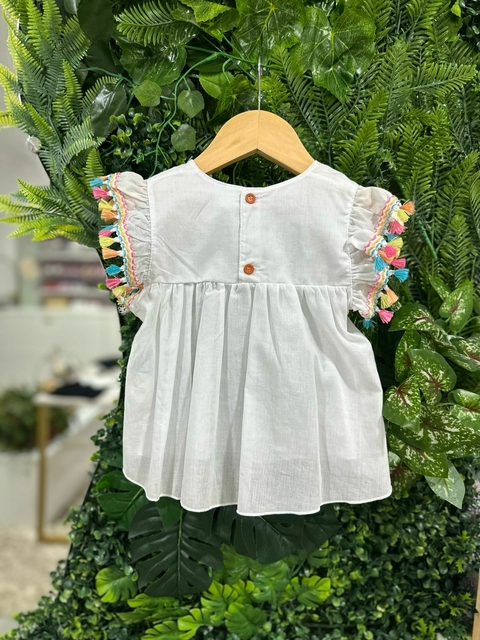 Conjunto Colorido com Blusa de Linho