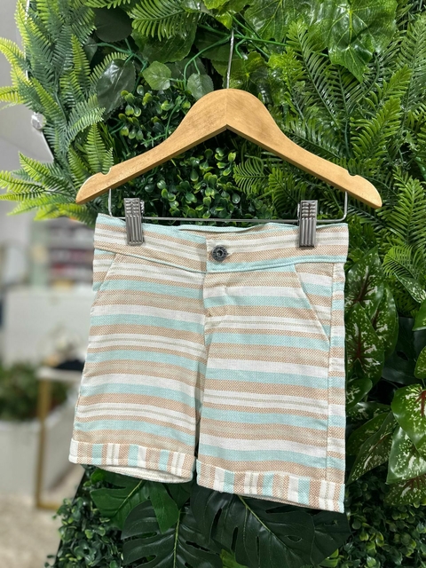 Shorts Listrado + Camisete Gola Polo