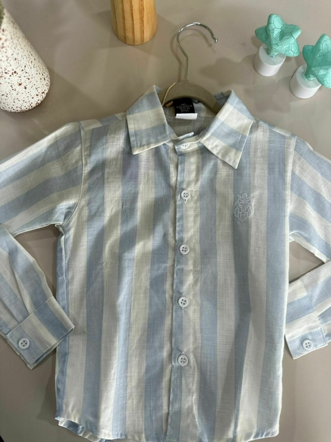 Camisete Infantil Listrada em Linho