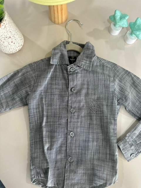 Camisete Infantil em Linho Cinza
