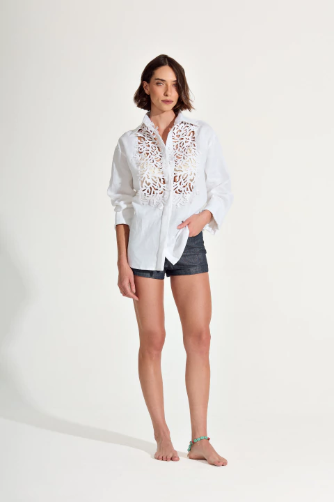 Camisa Coral Branco - comprar online