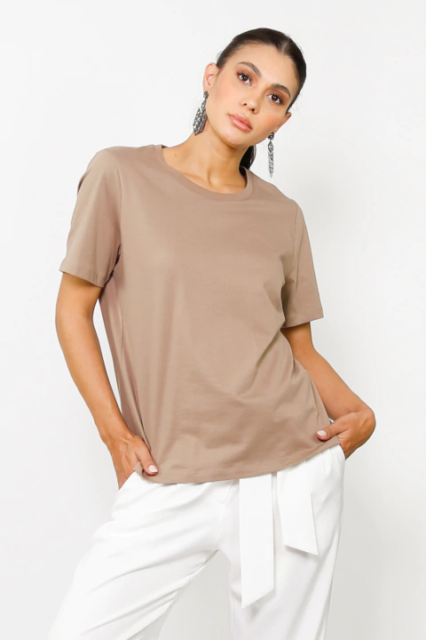 T-Shirt de Algodão Nam Marrom