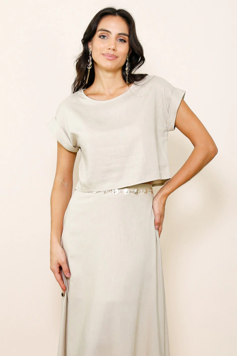 Blusa de Linho Veneza Khaki