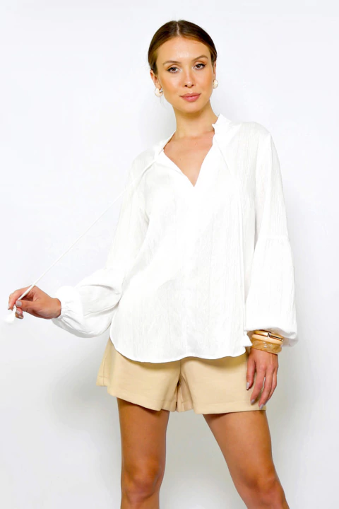 Bata de Viscose com Textura Capri Off White - comprar online