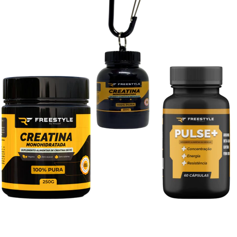 Binde + Kit Creatina 100% Pura + Pré Treino PULSE+ Freestyle by Raquel - comprar online