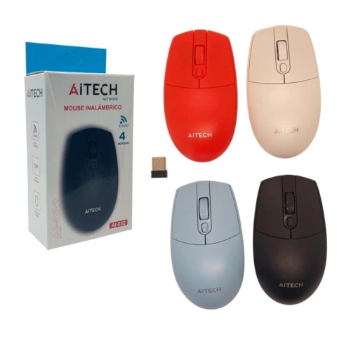 MOUSE AITECH INALÁMBRICO AI-032 4 BOTONES - comprar online