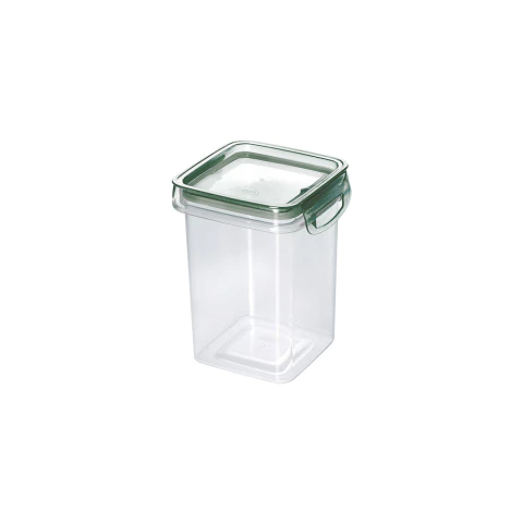 Porta Mantimentos de Plástico Trava Mais Cristal 830 ml - Bege Madeira