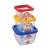 Conjunto 3 Potes de Plástico Conect Quadrado - 140, 270 e 470 ml - Patrulha Canina