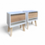 2x Velador Andes - Velador madera con blanco Moderno mesa de noche con 1 cajón, puerta y 1 espacio. - comprar online