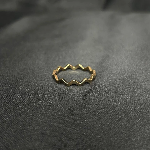 Anel Folheado a Ouro Craquelado Craquelado