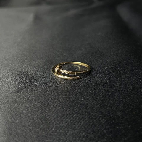 Anel Folheado a Ouro Prego Liso