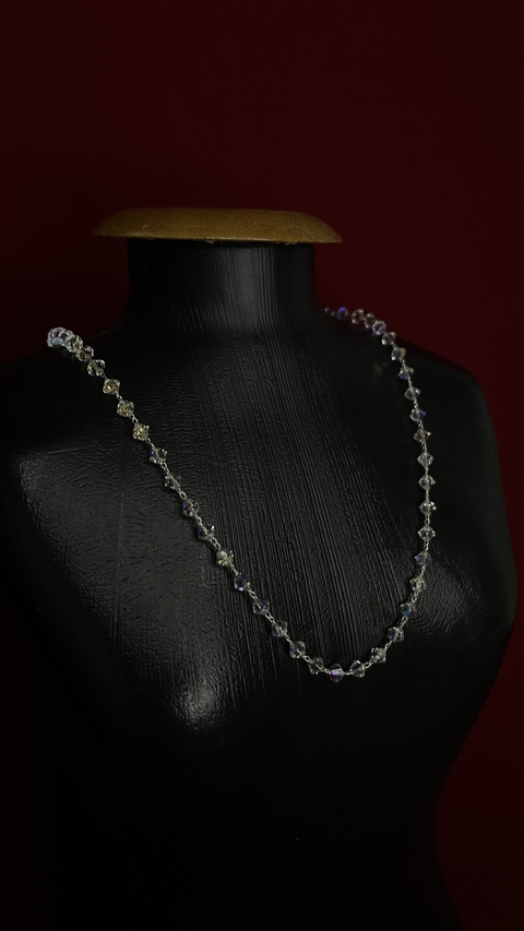 Corrente de Prata com Cristais Swarovski 45cm