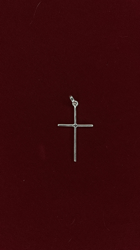 Pingente de Prata de Cruz Palito 4x2