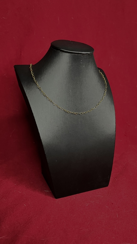Corrente Folheada a Ouro de Corações Vazados 45cm