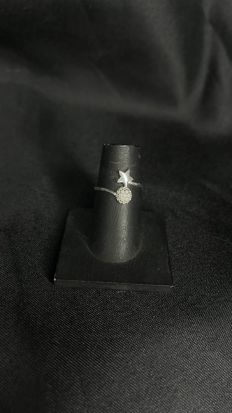 Anel de Prata Estrela e Chuveiro