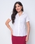 Camisa Social Feminina Manga Curta Branca Tricoline/Elastano