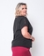 Blusa Social Feminina Manga Curta Preto Microfibra - comprar online