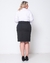 Saia Secretária Feminina Plus Size Preta Two Way - comprar online