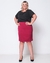 Saia Secretária Feminina Plus Size Bordô Two Way
