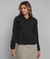 Camisa Social Feminina Manga Longa Preta Crepe