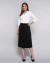 Saia Midi Reta Feminina Social Casual Preta Crepe - comprar online