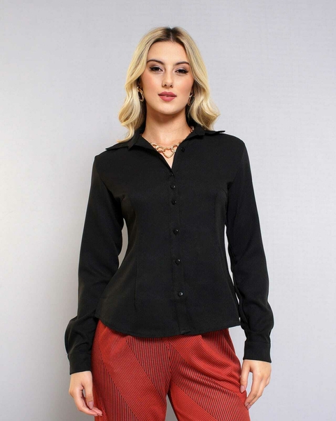 Camisa Social Feminina Manga Longa Tricoline/Elastano - comprar online