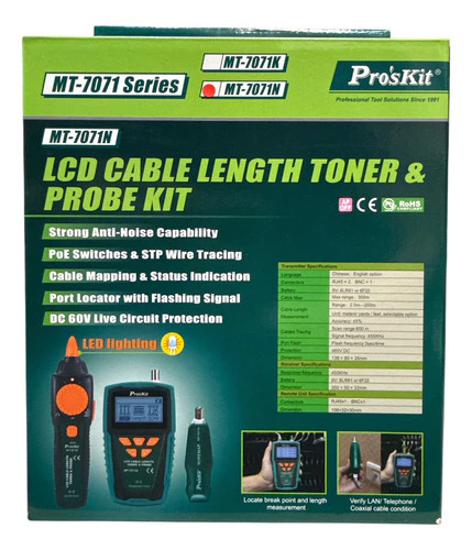 Probador De Tonos Profesional Proskit Mt-7071 Viru Biru