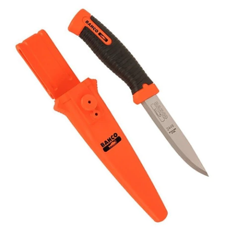 Cuchillo Bahco 2446 Funda Rigida Hoja Inox 10cm Oferta Naranja/negro