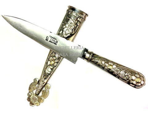 Cuchillo Faca Hoja 16cm Carbono Tandil Cinceladada Alpaca