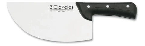 Hachuela Chuletero 3 Claveles Acero Inox. 23,5cm Lomo 2,75mm - Negro