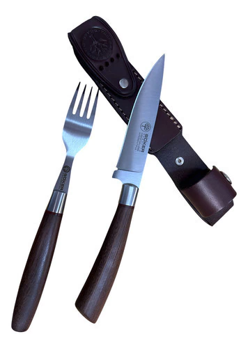 Set Cubiertos Boker Arbolito Guayacan Hoja 12cm Fc5730ag C/f Marrón Oscuro