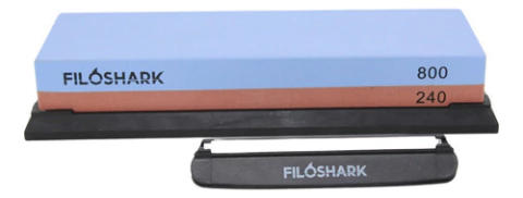 Piedra Afilar Filoshark Granos 240 800 Base Silicona + Guia
