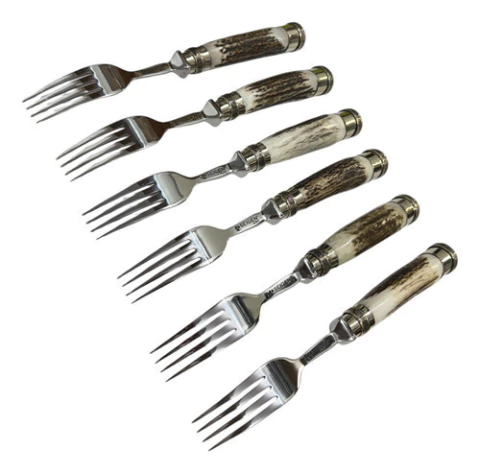 Set Tenedores Seigen Inox. Total 21cm Cabo Hueso Alpaca X6u.