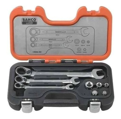 Juego Llaves Bahco Combinadas Criquet Ratchet Tubos 1rma/s8