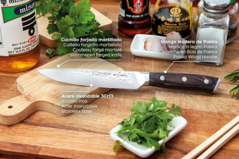 Set Cuchillos 3 Claveles Kimura 5 Piezas Inox Forjada España Marrón