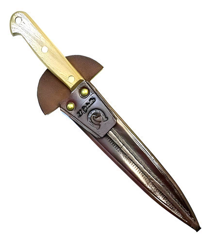 Cuchillo Eskilstuna Carbono 364 Hoja De 20cm Con Vaina Cuero Madera