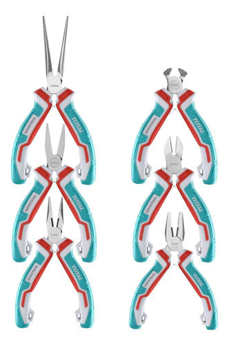 Set 6 Mini Pinzas Alicates Total 4.5'' 115mm Uso Profesional