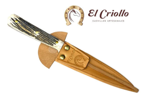 Cuchillo Criollo Hueso Hoja Eskilstuna De 15cm Inox + Vaina Hueso
