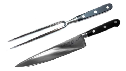 Set 3 Claveles Forge Trinche + Cuchillo 8'' Acero Inoxidable