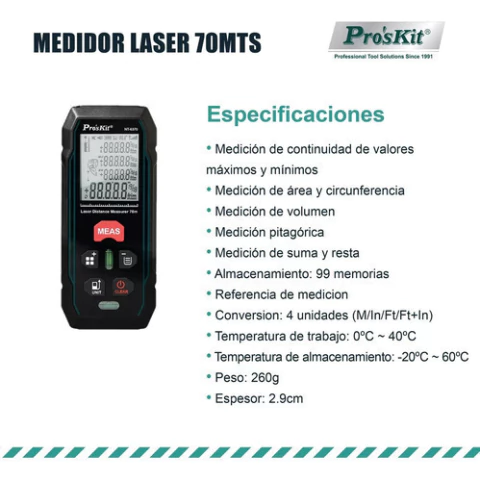Medidor Distancia Laser 70mts Nt-6370 Proskit Uso Industrial - comprar online