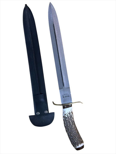 Daga El Chaja Acero Carbono 30cm De Hoja Cabo Hueso Vaina - comprar online