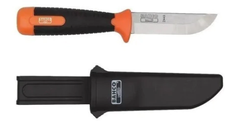 Cuchillo Formón Bahco 2449 Hoja 10cm Carbono Lomo 4mm Funda