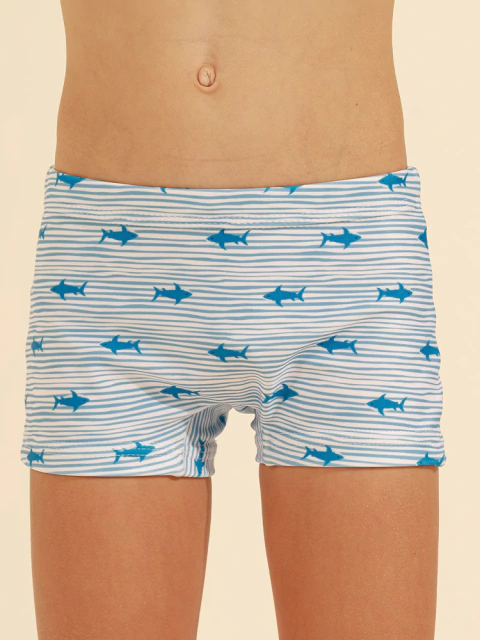Sunga Infantil Boxer Menino Mini Shark Praia Verão Natação 14809962