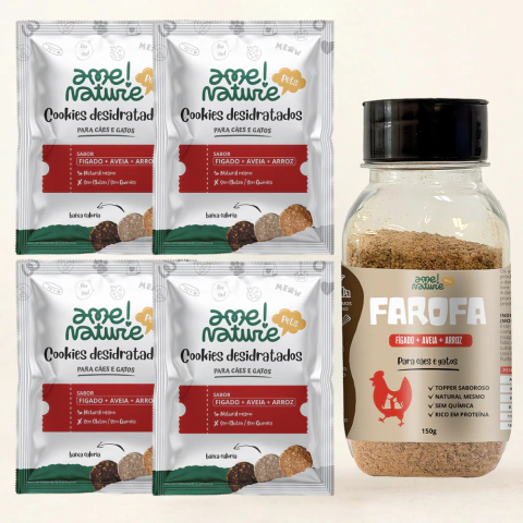 Kit 4 Mini Cookies 20g + 1 Farofa