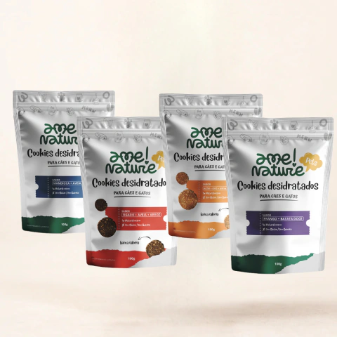 Kit 4 Cookies 100g | Acém | Fígado | Frango & Batata Doce | Mandioca