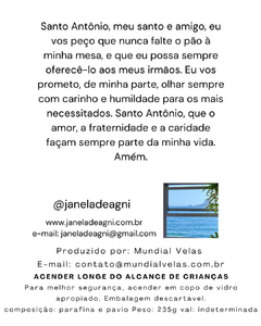 Vela Janela de Agni de 7 dias Santo Antônio 235g na internet