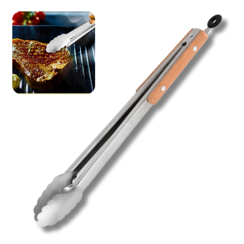 Pinza Multiuso Grande de Acero Inoxidable con Mango de Madera - comprar online